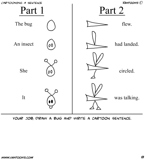 cartooning sentence worksheet